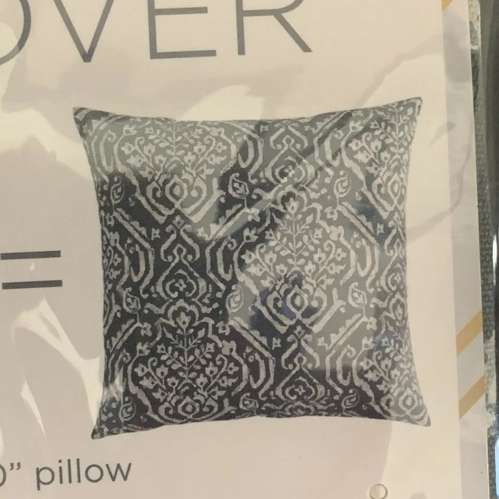 Square Decorative Pillow Cover lot 20” X 20” Grey Fringe Geometric Morgan Home